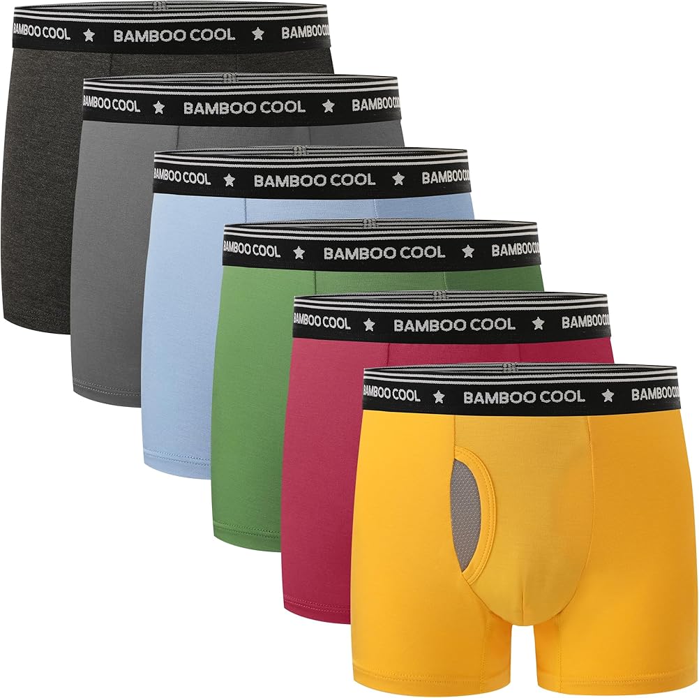 BAMBOO COOL Boy's Underwear Boxer Briefs for Boy Breathable Mesh Fly Zone Moisture-Wicking 6 Pack