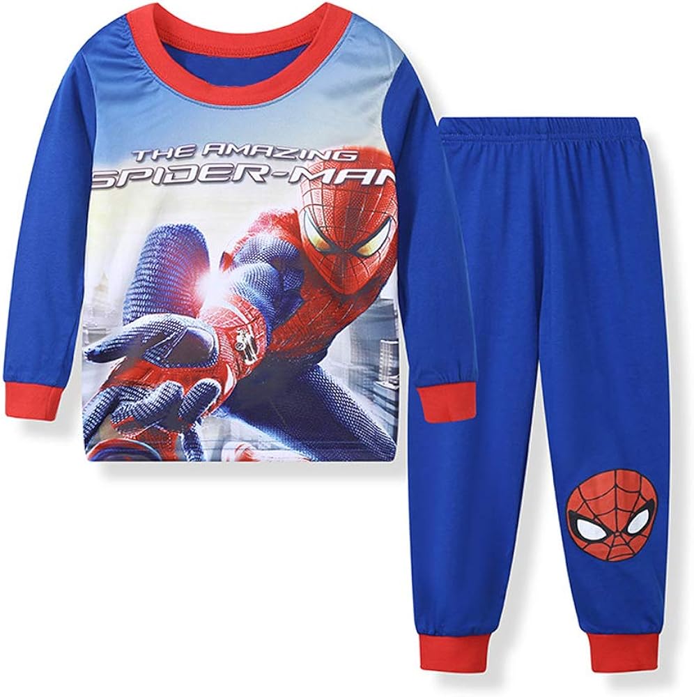 Spiderman Children's Pajamas Set 2-7T PJS Cotton Sleepwear Little Boys Kids Pajamas