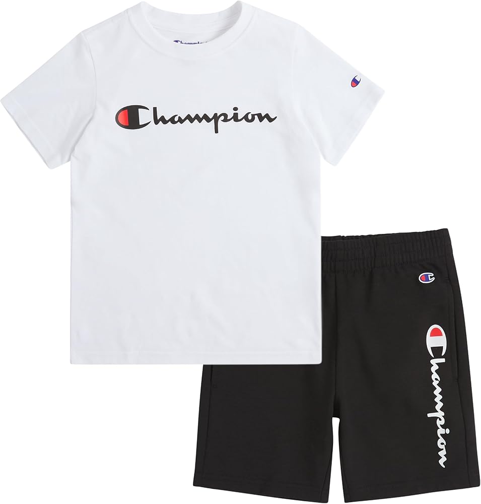 Champion Boys Shorts Sets 2 Piece Tee Shirt and Athletic Shorts for Kids