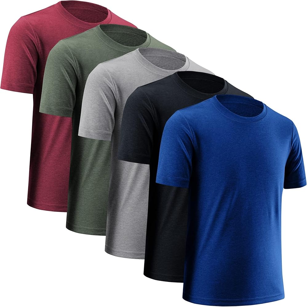 Boys' Athletic Shirts Performance Sports T-Shirts Moisture Wicking Shirts for Boys