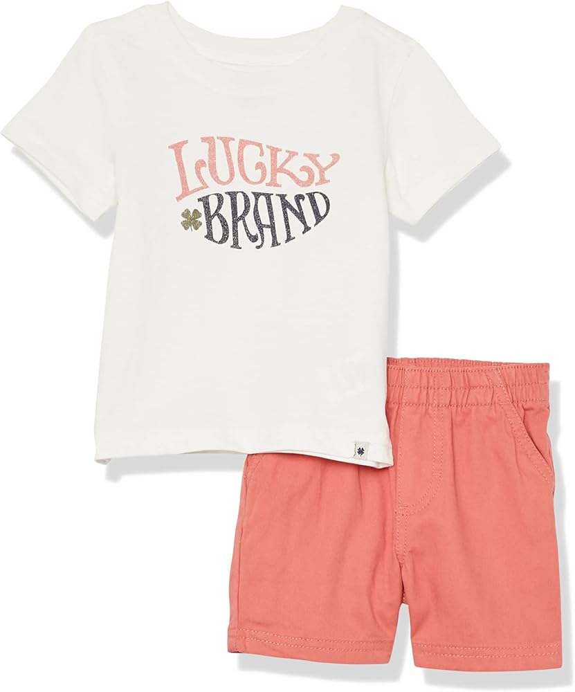 Lucky Sets boys Casual Shorts Set, Marshmellow, 18M US