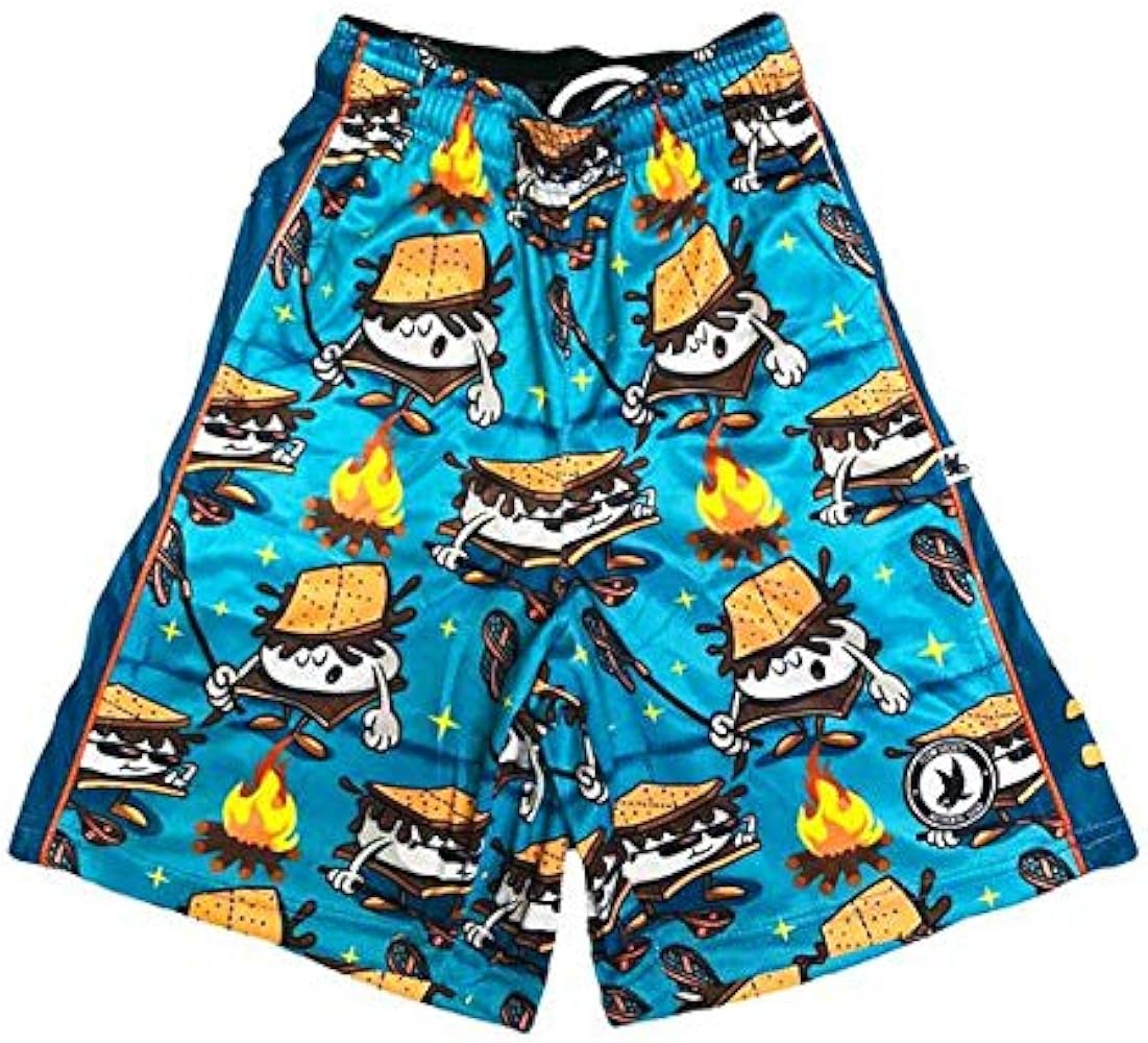 Flow Society S'Mores Society Boys Lacrosse Shorts | Boys LAX Shorts | Lacrosse Shorts for Boys | Kids Athletic Shorts