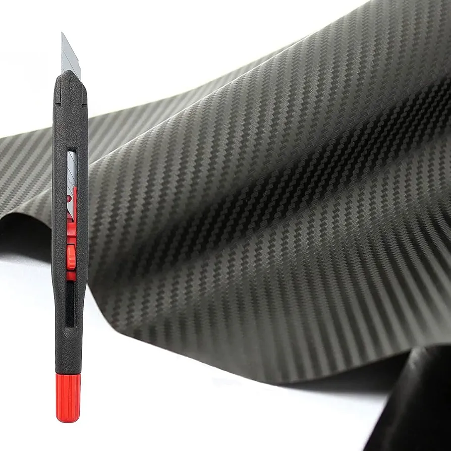 VViViD Black Carbon Fiber (2ft x 5ft) Car Vinyl Roll + Best Damn Knife Bundle - M0