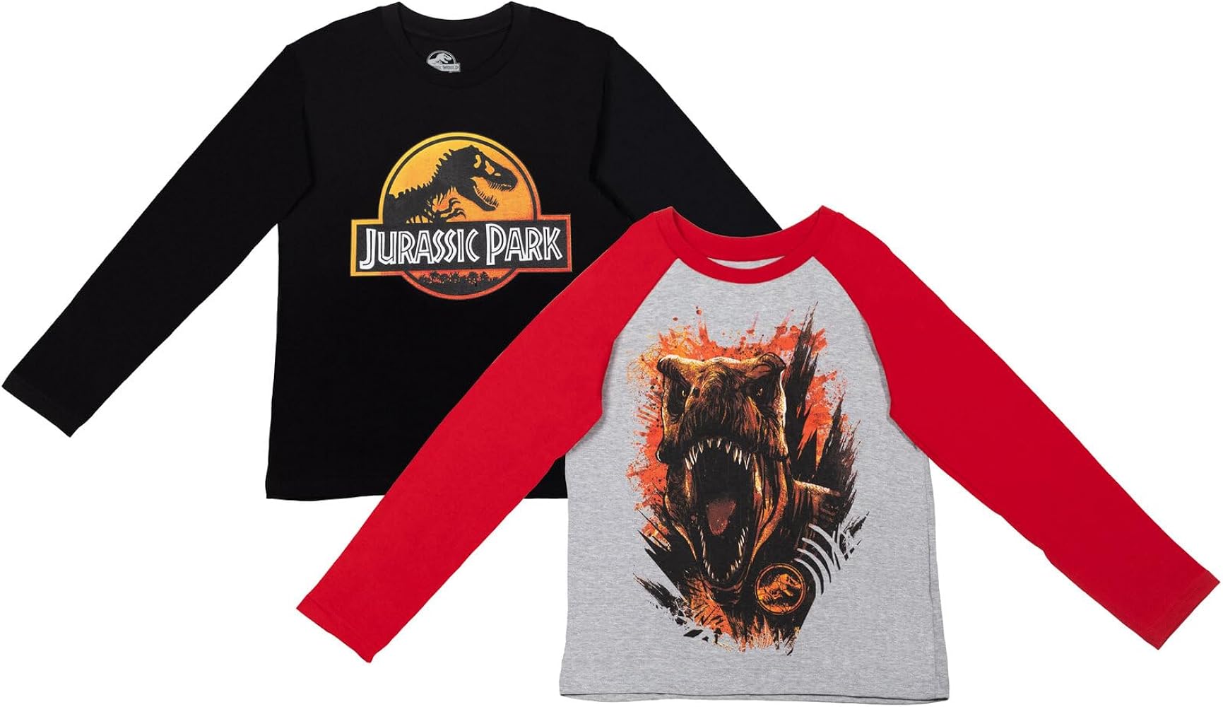 Jurassic Park Boys 2 Pack Raglan Long Sleeve Graphic T-Shirt