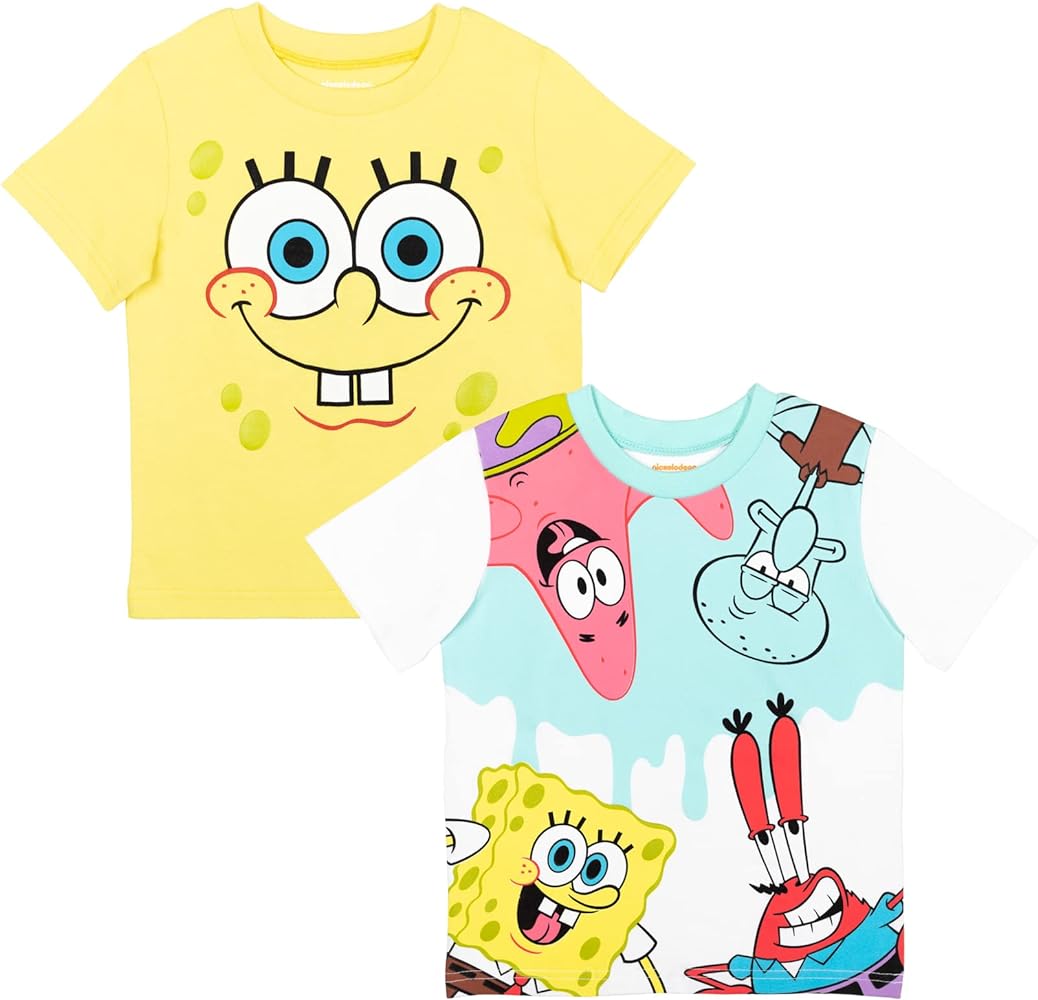 SpongeBob SquarePants Patrick Squidward Mr. Krabs 2 Pack T-Shirts Infant to Big Kid