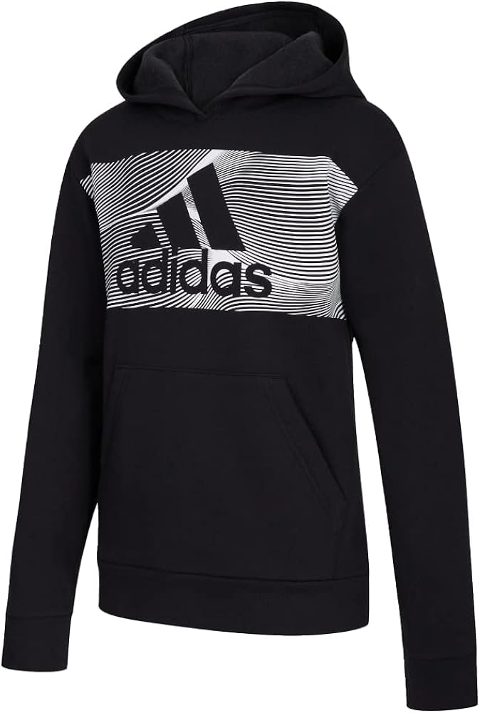 adidas Boys Cotton Event Pullover Hoodie (Small, Black)