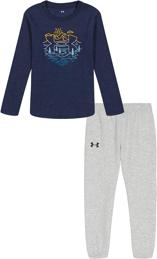 Under Armour Boys Outdoor Set, Cohesive Pants Or Shorts & Top Clothing Set, Midnight Navy, 2T US