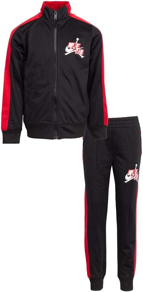 Jordan Boy`s Jumpman Logo Sideline Tape Full Zip Jacket & Pants 2 Piece Tracksuit