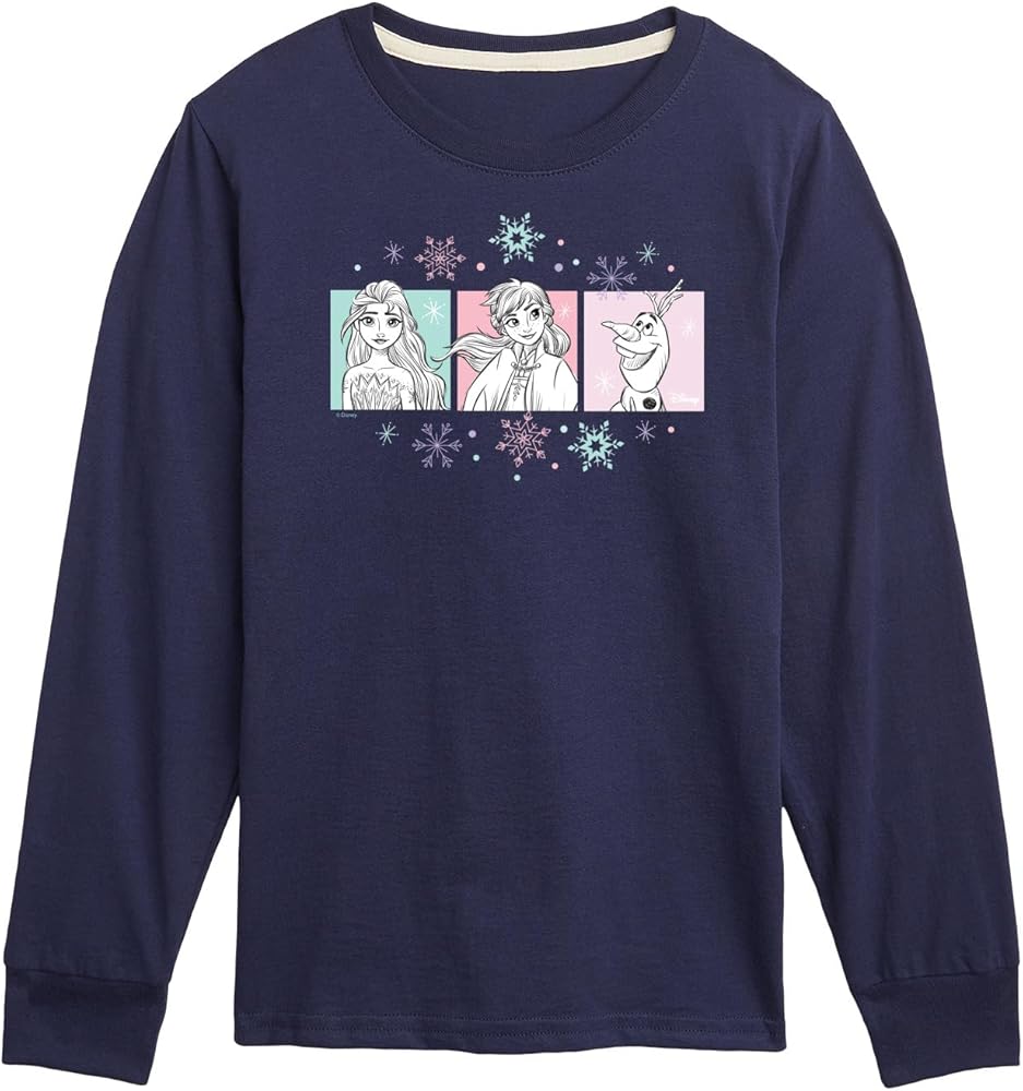 Disney Frozen 2 - Pastel Character Grid - Toddler and Youth Long Sleeve Graphic T-Shirt