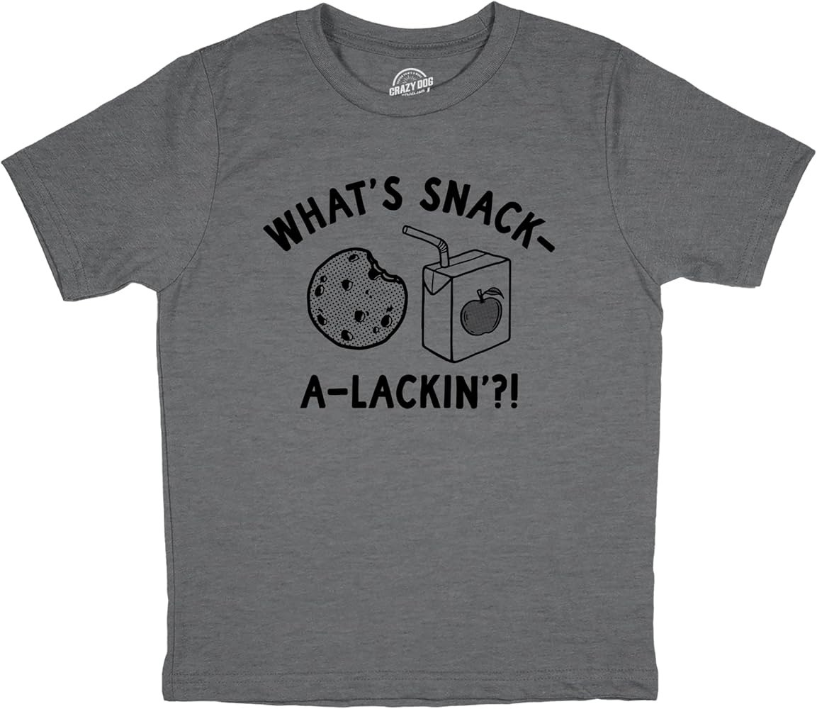 Youth Whats Snack A Lackin T Shirt Funny Snacktime Treat Tee for Kids