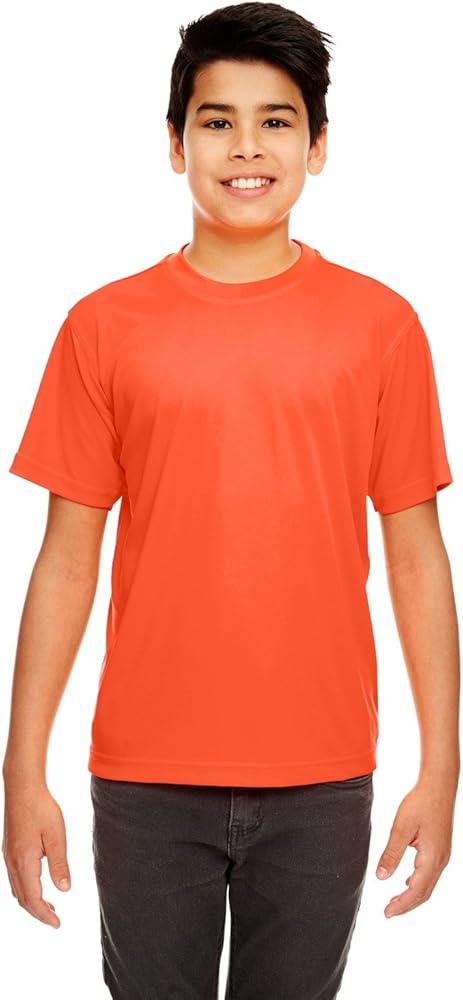 UltraClub Big Boys' Athletic Performance Crewneck T-Shirt, Orange