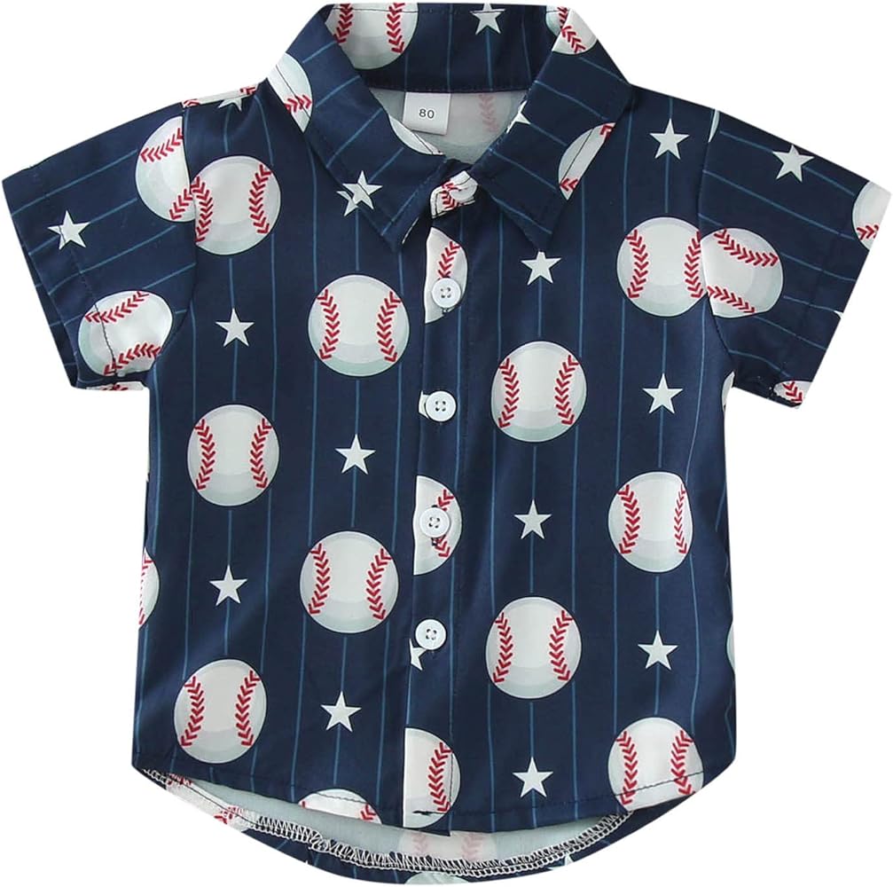 Toddler Boys Short Sleeve Cartoon Baseball Prints Gentleman T Shirt Tops 5t Boys Long Sleeve Thermal