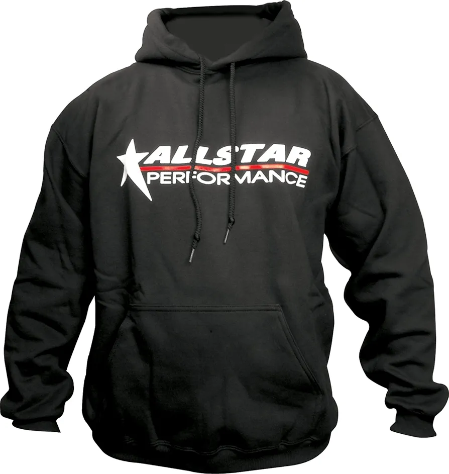 Allstar ALL99913YM Black Medium Embroidered Youth Hooded Sweatshirt with Large Allstar Logo across the Chest