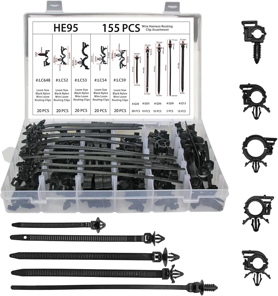 Auto Clips Car Wire Harness Routing Assortment Universal 155 PCS Retainer Car Clips Contains 10 Different Sizes Replacement Parts for Honda GM MazdaAA Ford GMC Chevrolet