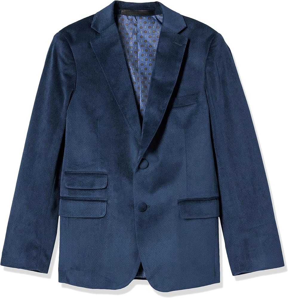 Isaac Mizrahi Slim Fit Boy's Velvet Diamond Blazer