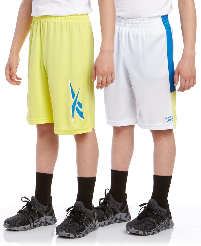 Reebok Boys’ Active Shorts – 2 Pack Athletic Performance Dry Fit Gym Basketball Shorts (S-XL)