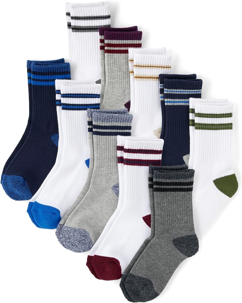 The Children's Place Boys' Athletic Crew Socks Variety Pack