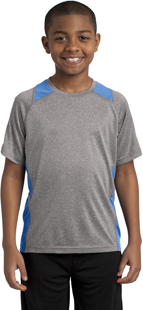 SPORT-TEK Boys' Heather Colorblock Contender Tee