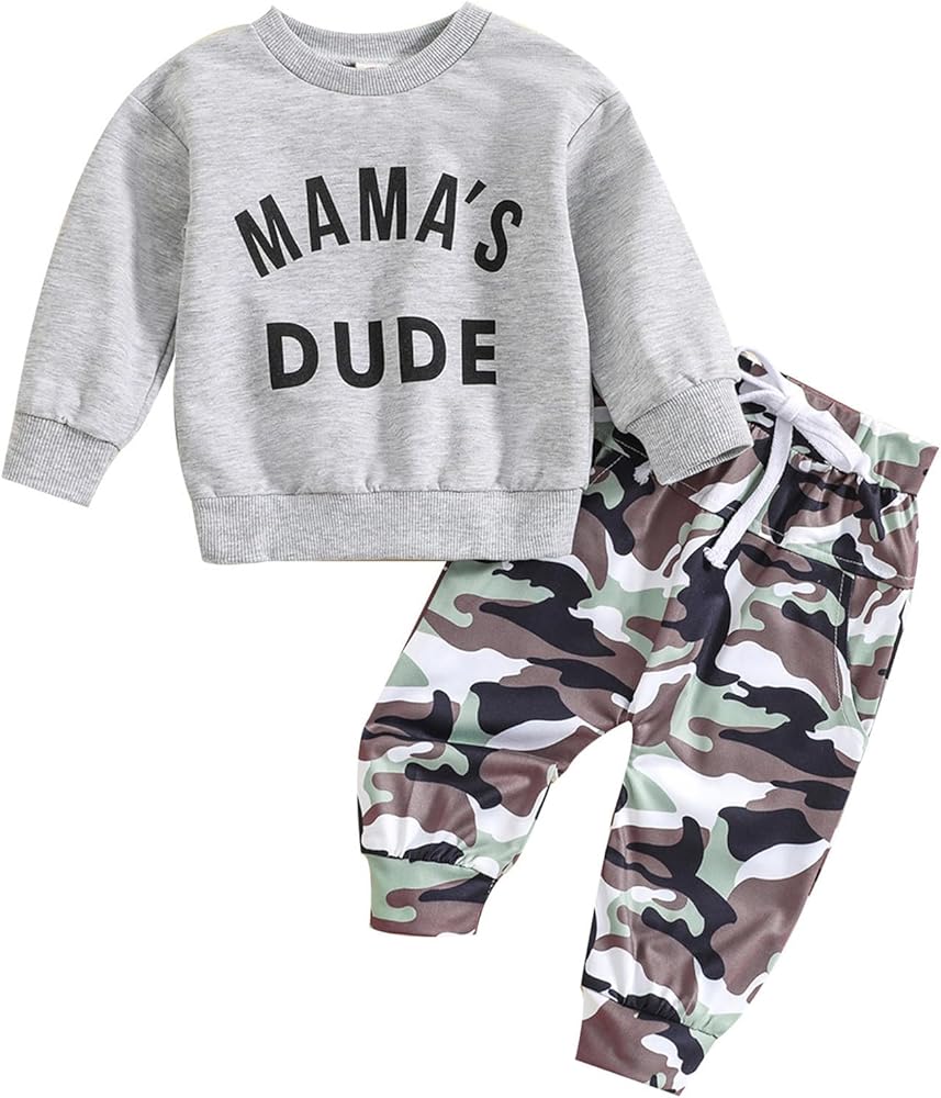 New Born Gift Set for Baby Boy Toddler Boys Long Sleeve Letter Prints Tops And Pants Child Kids 2PCS Set Outfits