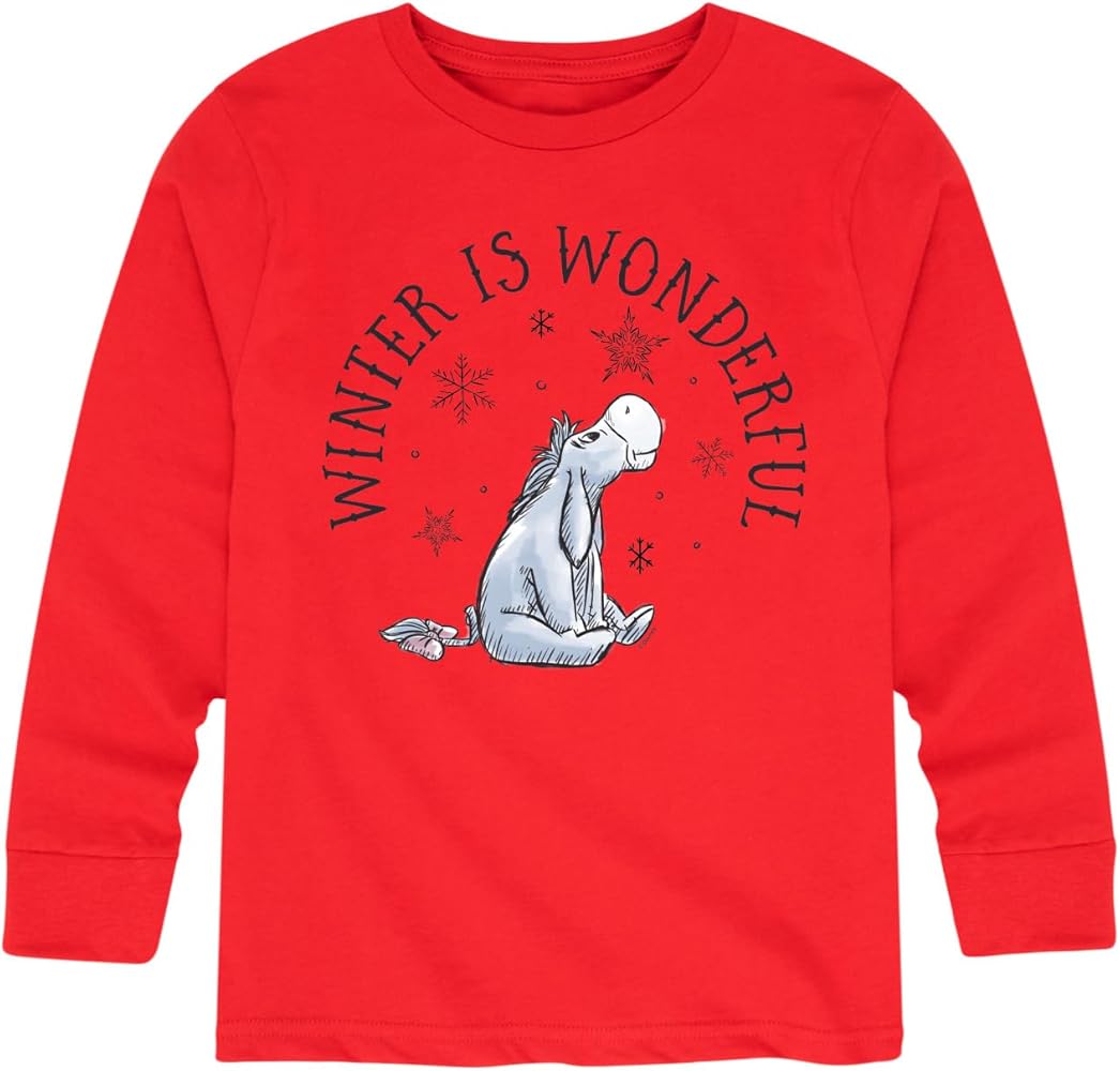 Disney Winnie The Pooh - Eeyore Winter is Wonderful - Toddler & Youth Long Sleeve Graphic T-Shirt