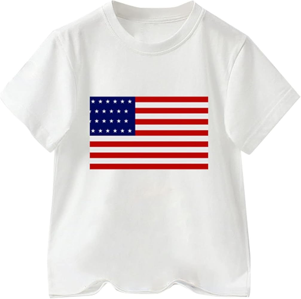 Toddler Boys 4th of July T Shirts American Flag Shirt Kids Independence Day Patriotic Short Sleeve Tops Sleeve Top