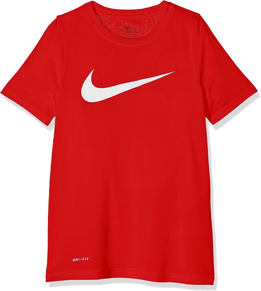 Nike Boy's Dri Fit Swoosh T Shirt University Red/White Size X-Large