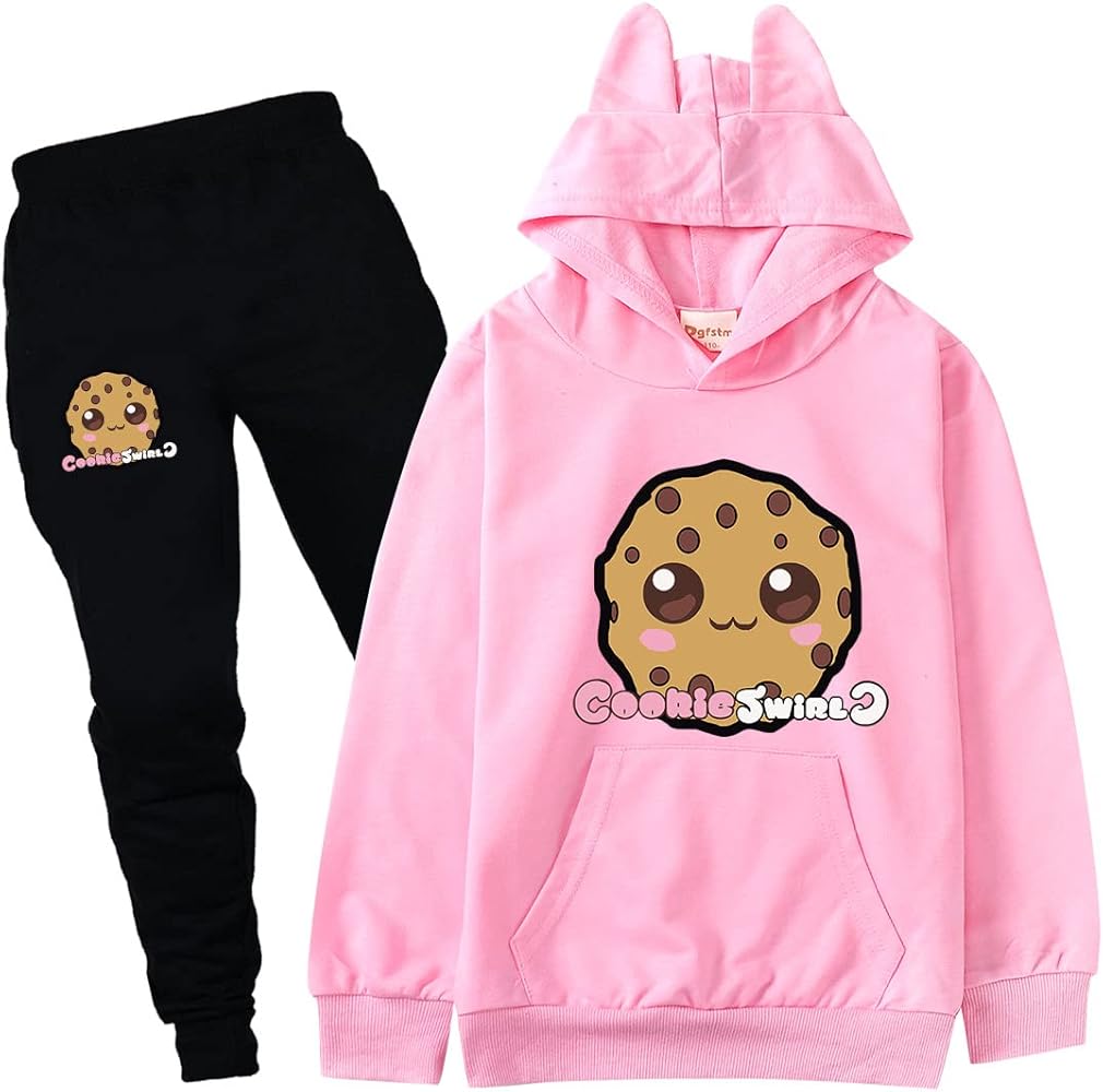 Kids Cookie Swirl C Merch Boys Girls Cookie Swirl C Hoodie and Trouser Set YouTube Gamer Tracksuit