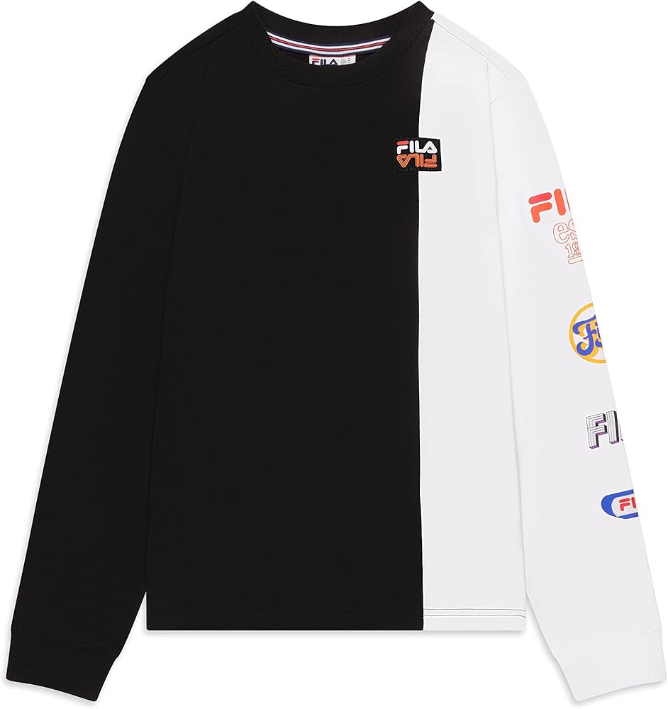 Fila Heritage Boys Crew Neck Long Sleeve Fashion Logo Graphic Tee Shirt Kids Clothes