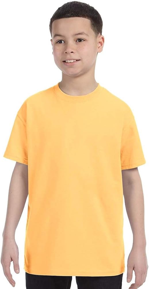 Gildan boys Heavy Cotton T-Shirt(G500B)-YELLOW HAZE-XS