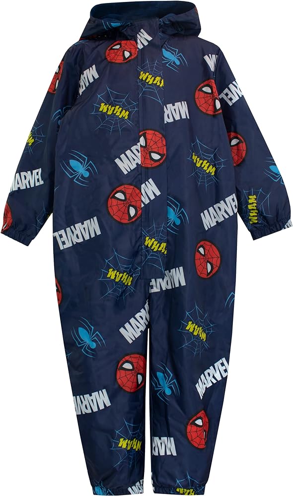 Marvel Rain Suit | Spiderman Kids Rain Gear | Waterproof Boys' Overalls