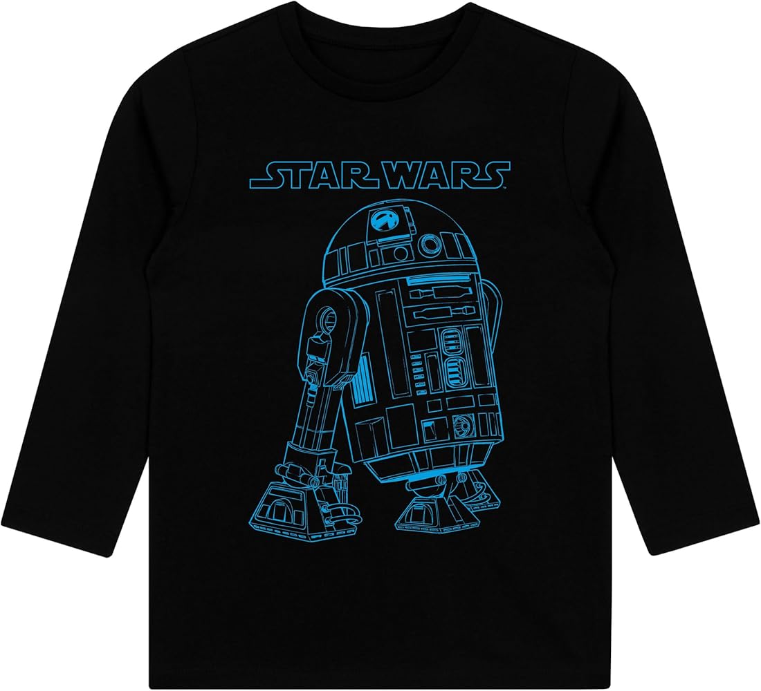 STAR WARS Long Sleeve T-Shirt | R2D2 Boys Tshirt | Movie & TV Fan T-Shirts