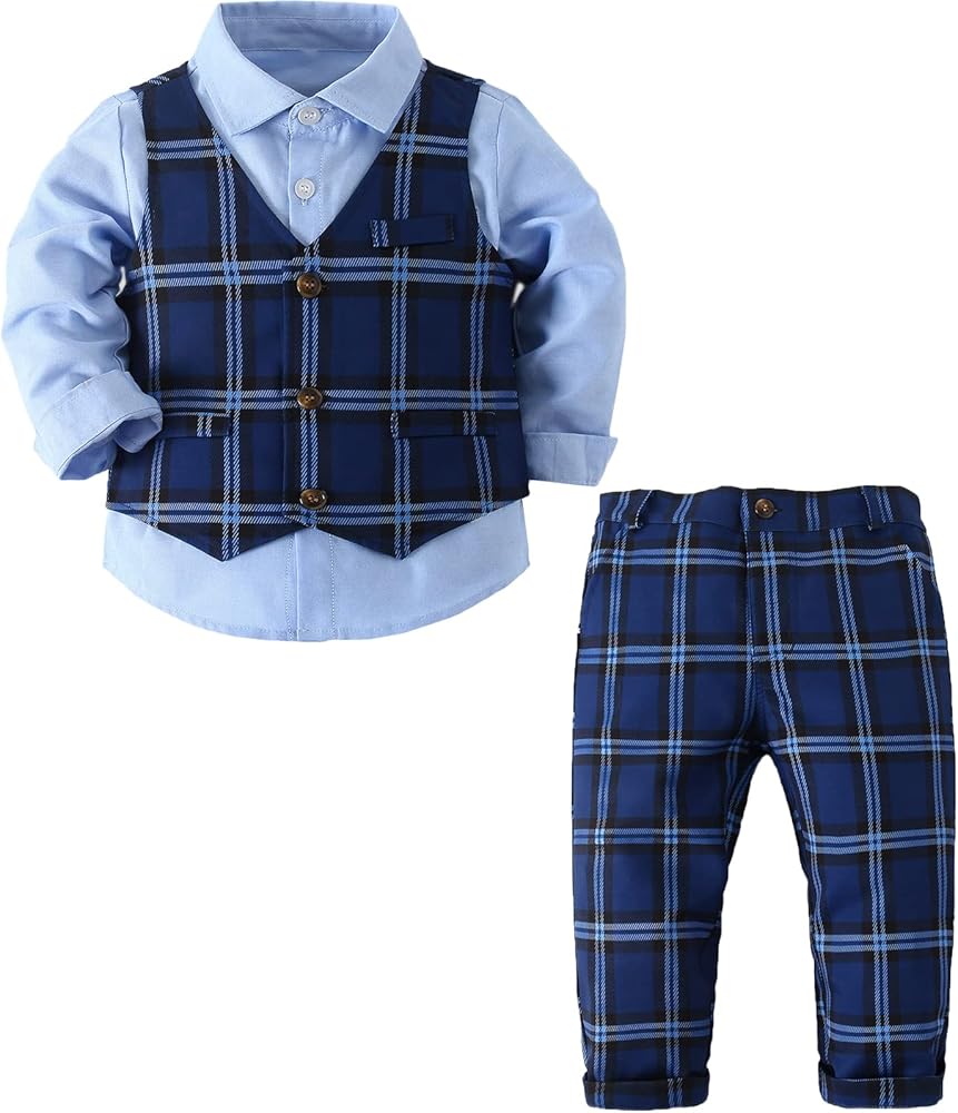 SANGTREE Baby Boys Toddler Gentleman Formal Outfit Suit Sets, 3 Months - 14 Years