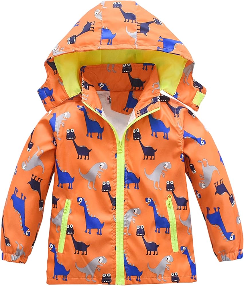 HZXVic Toddler Boys Raincoat Waterproof,Lightweight Kids Rain Poncho Jacket Windbreaker Outwear Coat