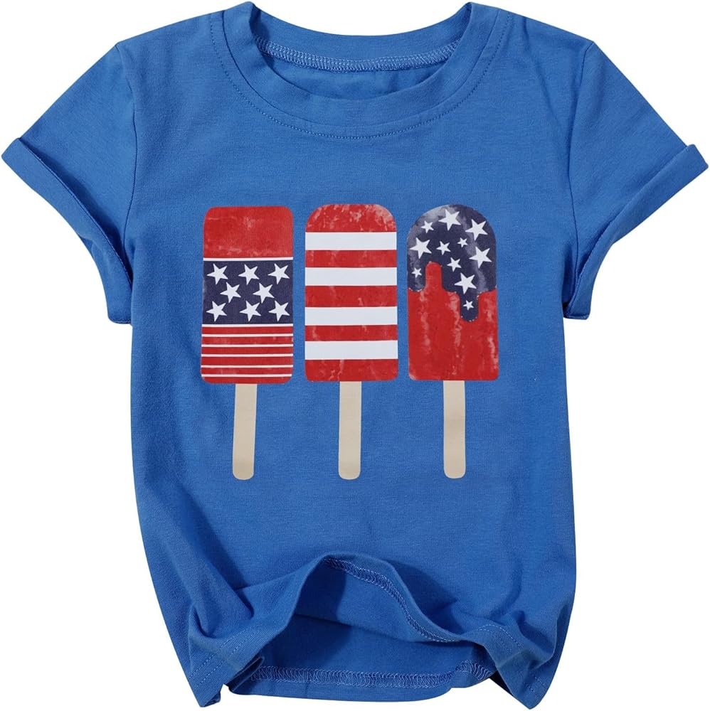 Toddler Baby Boy 4th of July Patriotic Tshirt American Flag Independence Day Tee Kid Summer Short Sleeve Tops