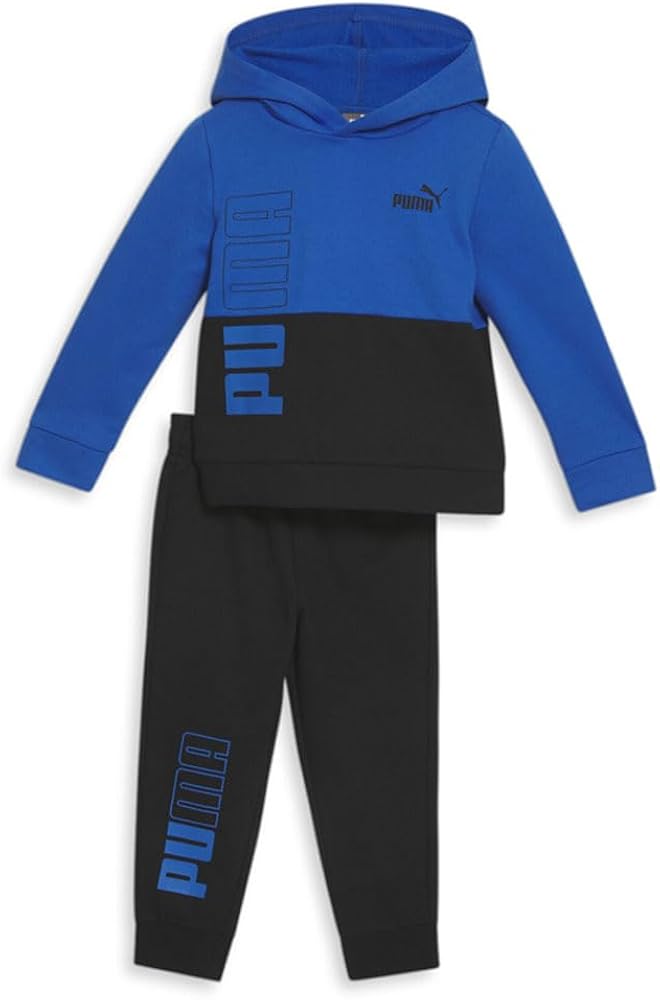 Puma Toddler Boys Two-Piece Fleece Hoodie & Sweatpants Set Athletic Tops Casual Hoodie - Black, Blue