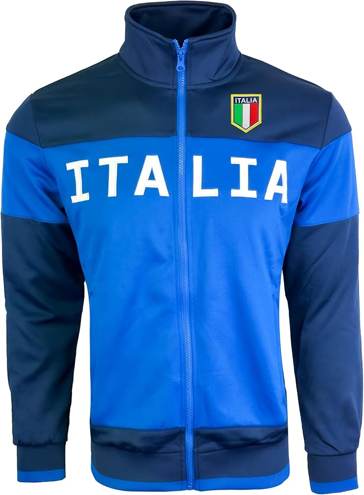 Just 4 Kicks Boy's Italy Jacket, Full Zip Italia Soccer Track Jacket Youth Sizes