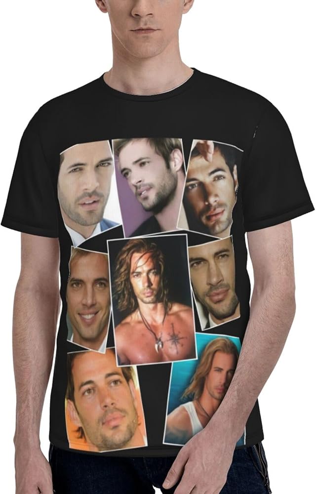 William Levy T Shirt Man's Summer Comfortable Fit Soft Short Sleeve Round Neckline Basic Tee Tops