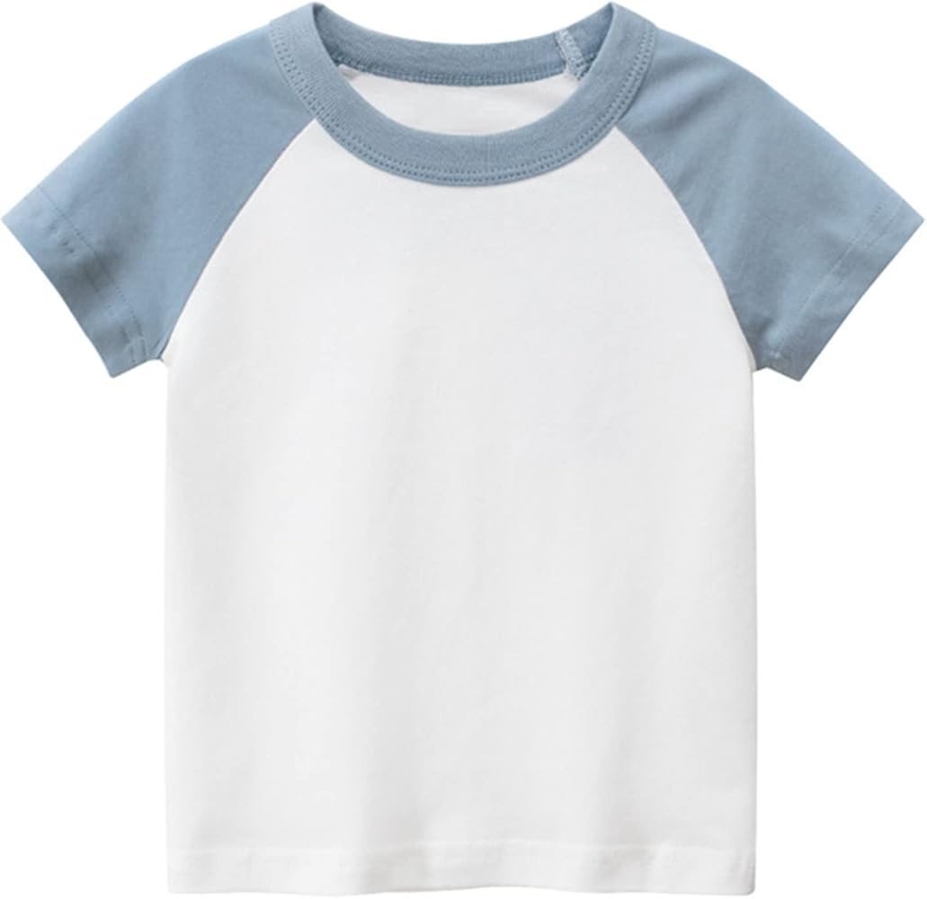 Boys Top Size 8 Toddler Kids Baby Boys Girls Color Block Short Sleeve Crewneck T Shirts Tops Tee Clothes for Children