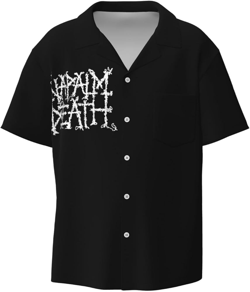 Men's Tshirt for Nap ALM Deathes T Shirts,Music Short Sleeve Hawaiian T Shirt Lapel Collar Garment