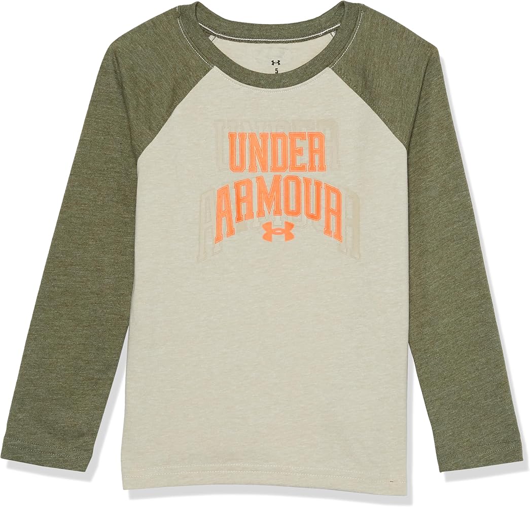 Under Armour Varsity Wordmark Raglan LS, Khaki Raglan, 4T