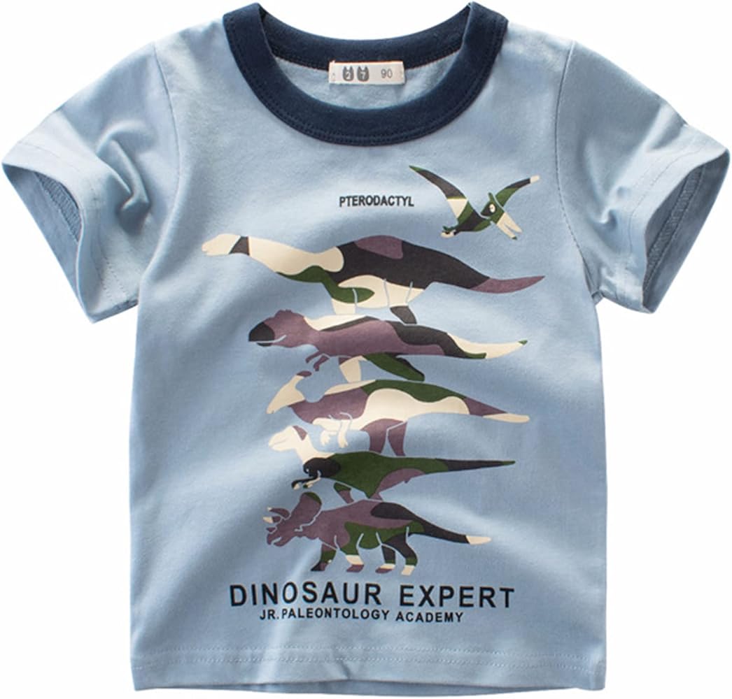 Baby Boys Dinosaur Short Sleeve Graphic T shirt Kids Tee Camouflage Crewneck Kids Summer Tops Girls