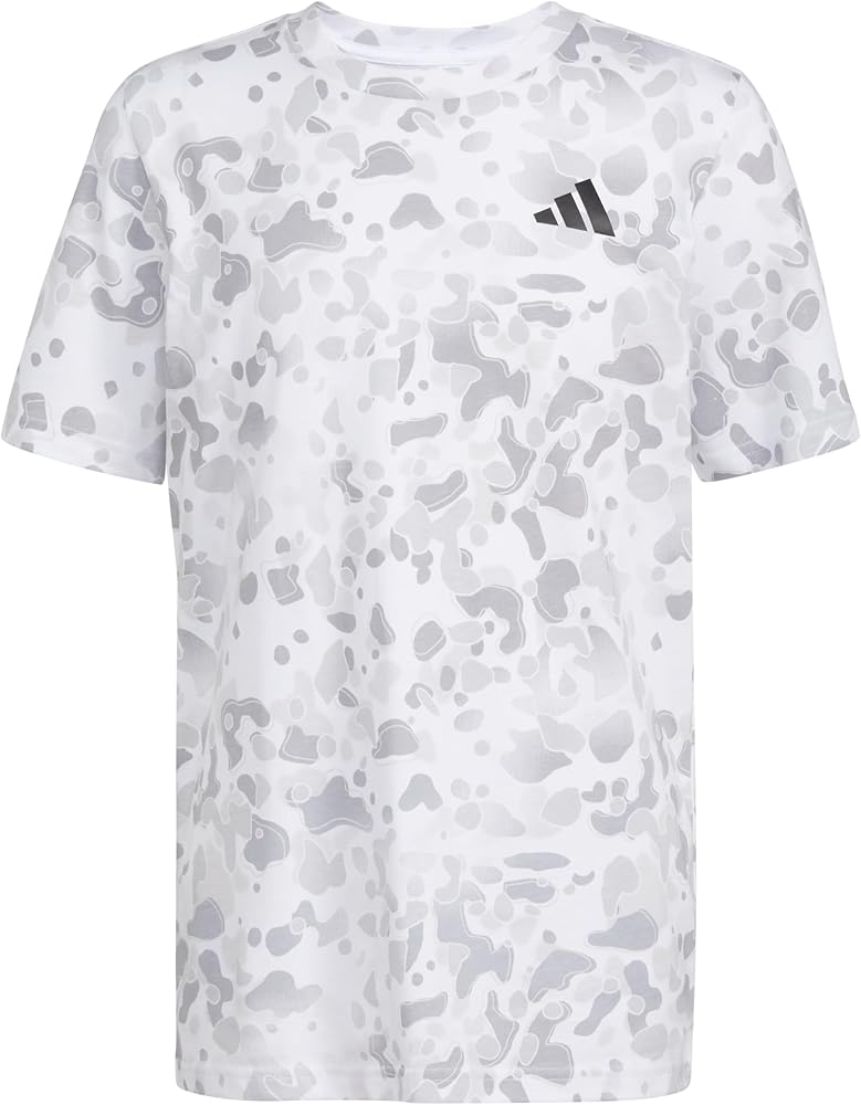 adidas Boys' Short Sleeve Cotton Camo Print T-Shirt