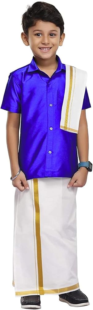 Chandrakala Kids Shirt With Mundu Set for Boy (KB101)