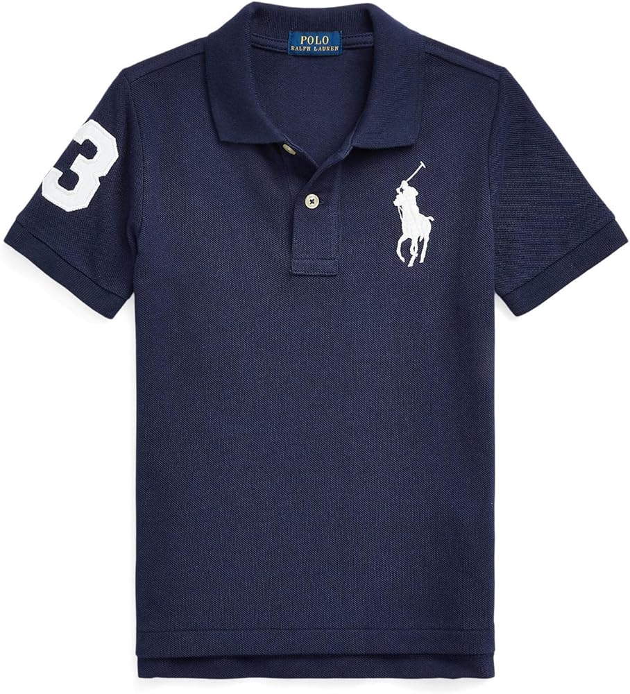 POLO RALPH LAUREN Boy's Big Pony Cotton Mesh Polo Shirt (Little Kids) French Navy 4 Little Kid