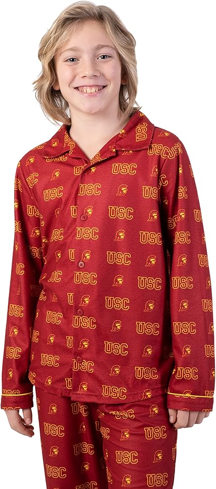 Ultra Game NCAA Boys 2 Piece T-Shirt & Lounge Pants Pajama Set