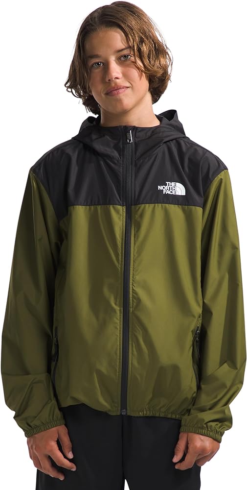 THE NORTH FACE Boys' Never Stop Hooded WindWall Jacket, Forest Olive, Large