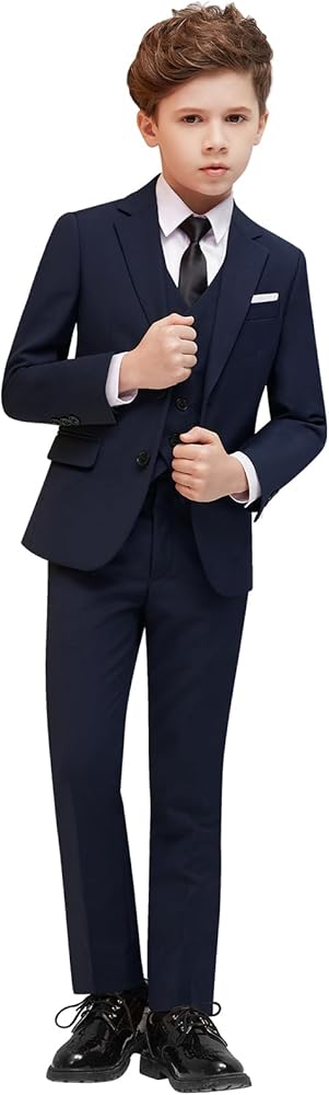 ELPA ELPA Boys Suits for Boys Formal Suits Boy Wedding Dress Adjustable Waist Kids Suits Kids Ring Bearer Outfit Flower Boy