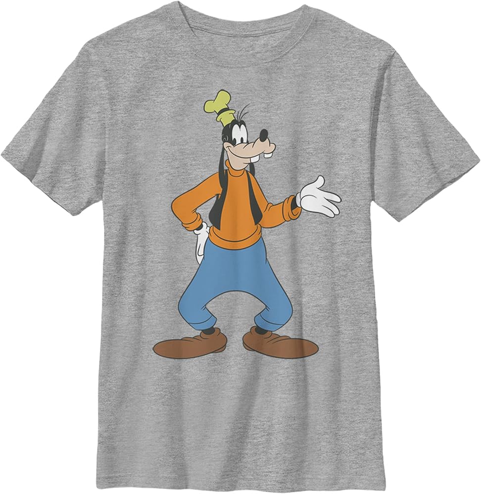 Disney Characters Traditional Goofy Boy's Heather Crew Tee