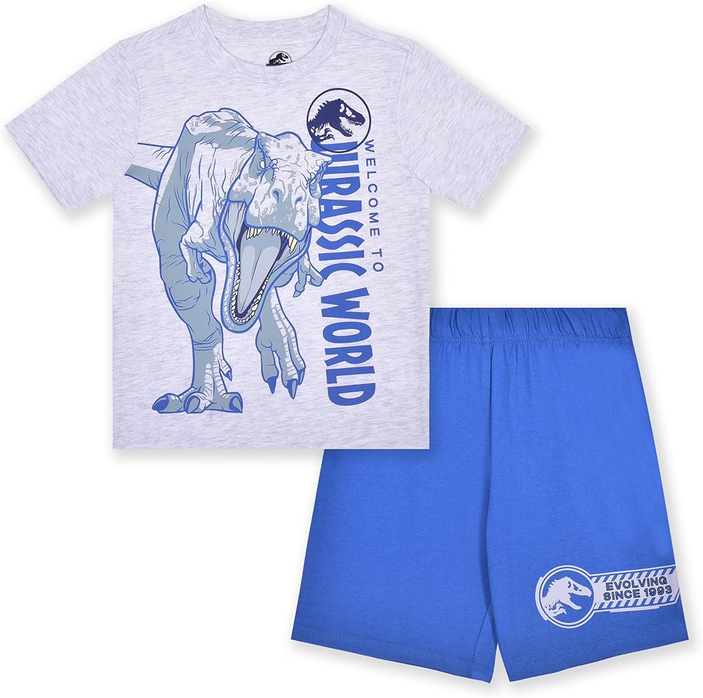 Jurassic Park Universal Boys 2 Piece T-Shirt and Shorts Set for Big Kids