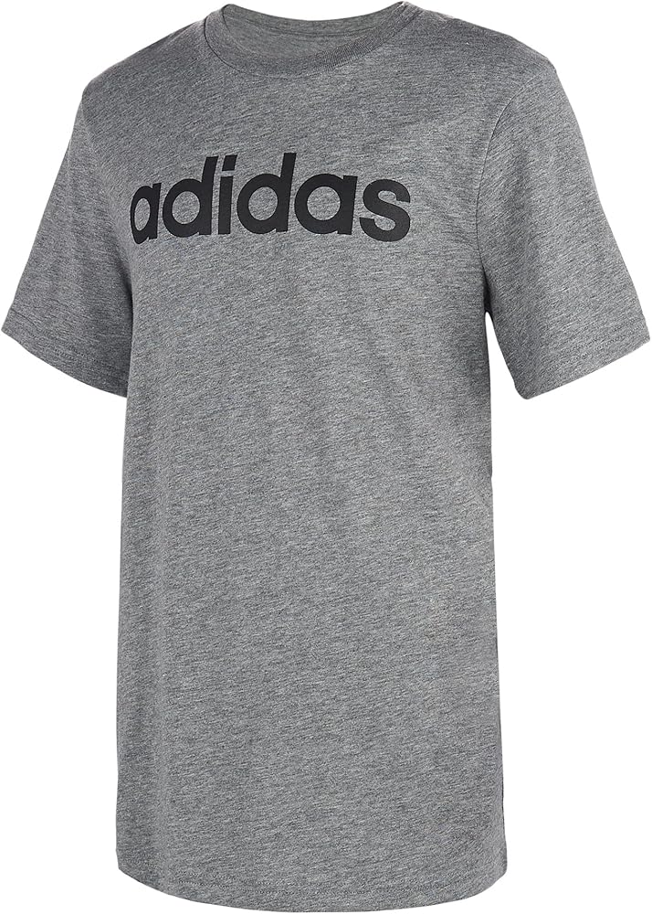 adidas Boy's Big Short Sleeve Cotton Script Logo T-Shirt